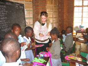 Gap year volunteer teaching in Uganda